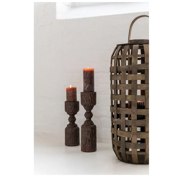 Lanterne Bois Massif Foncé Cintee H 67 Cm 6 Lanterne Bois Massif Foncé Cintee H 67 Cm – Image 4