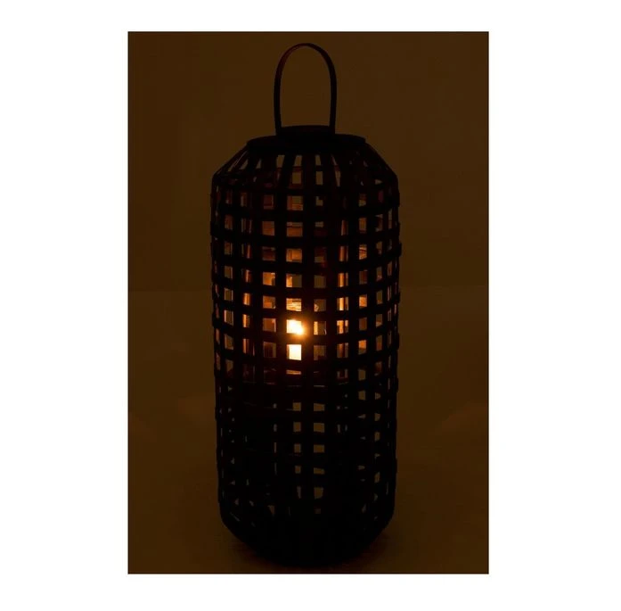 Lanterne Bois Massif Foncé Cintee H 95 Cm 5 Lanterne Bois Massif Foncé Cintee H 95 Cm – Image 3