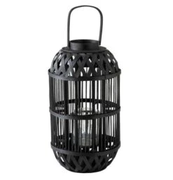 Lanterne Cylindrique Bambou Noir Bialli