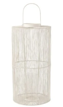 Lanterne En Métal Blanc Mate Stephan H 76 Cm