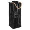 Lanterne Rectangulaire Bambou Noir Bialli H 60 Cm - Lot De 4