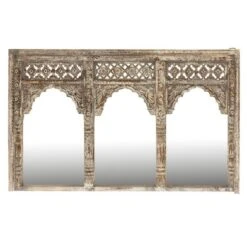 Miroir 3 Parties Manguier Massif Blanc Délavé Omani