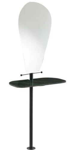 Miroir Avec Planche Mural Marbre Vert Noir Batista L 66 Cm