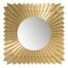 Miroir Carré Rayons Bois Doré Arsi