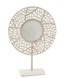 Miroir Corail Avec Base Marbre Champagne Souki L 36 Cm