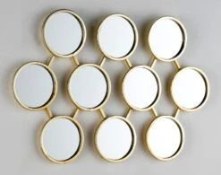 Miroir Mural 10 Ronds Métal Doré Kaïra