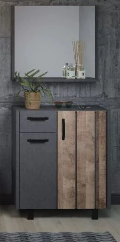 Miroir Mural Avec étagère Mélaminé Gris Mat Yanis -TODAY || Disney || Fisher Price Soldes miroir mural avec etagere melamine gris mat yanis 4251585565439 1087805