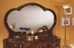 Miroir Mural Bois Brillant Acajou Divin