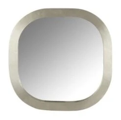 Miroir Mural Carré Arrondi Bois Argenté Licia
