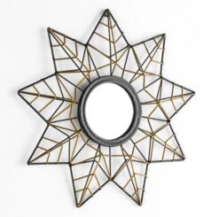 Miroir Mural étoile Métal Noir Et Doré Roxy