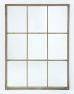 Miroir Mural Multi-rectangles Bois Laqué Beige Nathi
