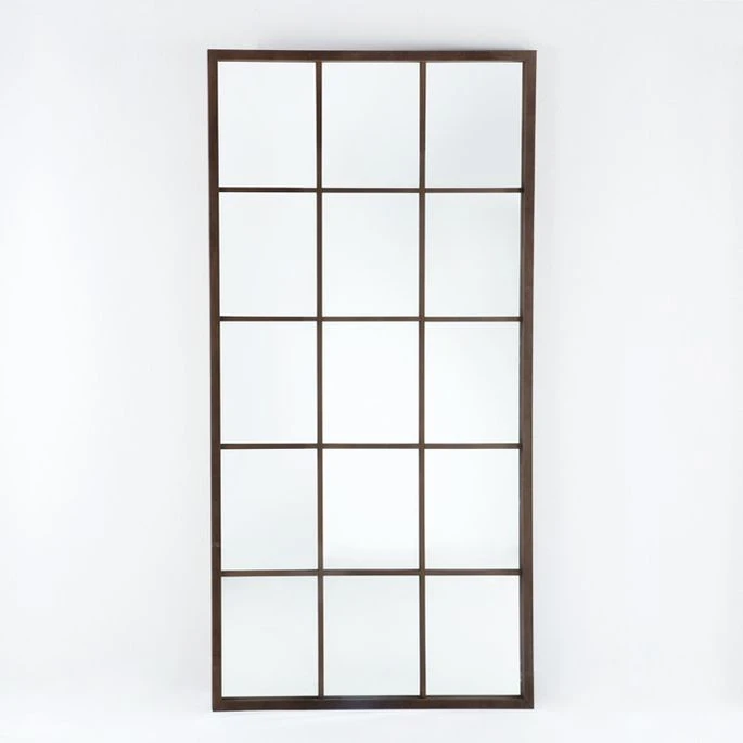 Miroir Mural Multi-rectangles Bois Laqué Marron Nathi 200 Cm 3 Miroir Mural Multi-rectangles Bois Laqué Marron Nathi 200 Cm
