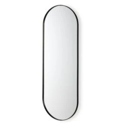 Miroir Mural Ovale Métal Noir Ola