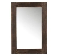 Miroir Mural Paulownia Massif Foncé Cintee