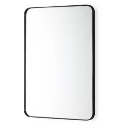 Miroir Mural Rectangulaire Métal Noir Ola