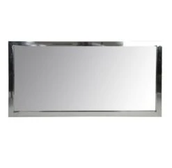 Miroir Mural Rectangulaire Verre Et Métal Argenté Licia 90 Cm