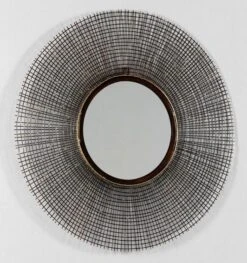Miroir Mural Rond Métal Cuivré Rary