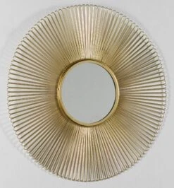 Miroir Mural Rond Métal Doré Rary 2