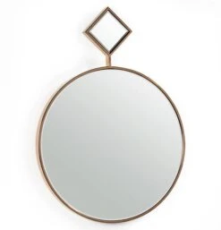 Miroir Mural Rond Métal Doré Booty