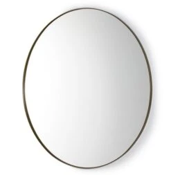 Miroir Mural Rond Métal Doré Ola