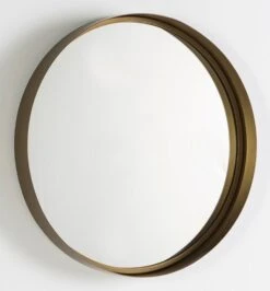 Miroir Mural Rond Métal Doré Alma D 61 Cm