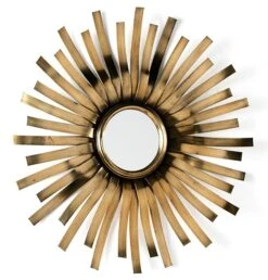 Miroir Mural Rond Métal Doré Roxy