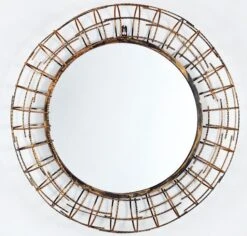 Miroir Mural Rond Métal Marron Roxy 65