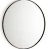 Miroir Mural Rond Métal Noir Ola