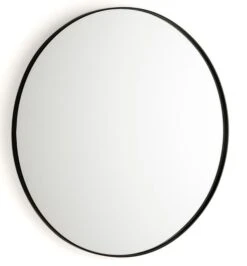 Miroir Mural Rond Métal Noir Ola
