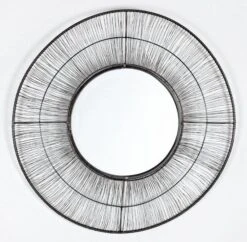 Miroir Mural Rond Métal Noir Vieilli Roxy