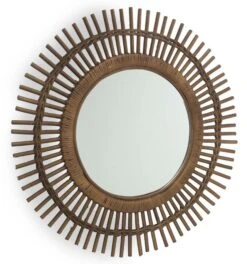 Miroir Mural Rond Osier Naturel Gael
