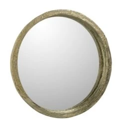 Miroir Mural Rond Résine Dorée Narsh