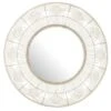 Miroir Mural Rond Verre Et Bambou Blanc Amble