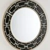 Miroir Mural Rond Verre Noir Et Blanc Octy 110