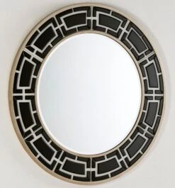 Miroir Mural Rond Verre Noir Et Blanc Octy 110