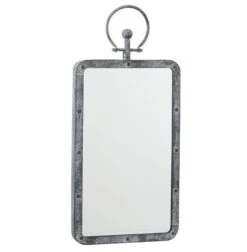 Miroir Mural Verre Et Métal Antique Gris Liath - Lot De 4