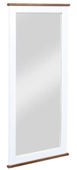 Miroir Pin Massif Foncé Et Blanc Boule