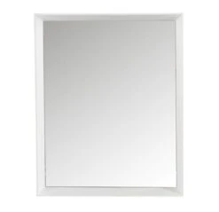 Miroir Rectangulaire Verre Et Bois Blanc Narsh - Lot De 2