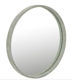 Miroir Rond Cuir Vert Patty D 40 Cm