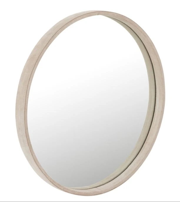 Miroir Rond En Cuir Beige Apolo D 40.5 Cm 3 Miroir Rond En Cuir Beige Apolo D 40.5 Cm