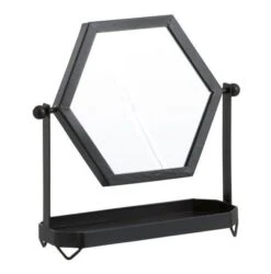 Miroir Sur Pied Verre Et Métal Noir Diere