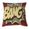 O'CBO Housse De Coussin Vintage Kiss - 42 X 42 Cm - Jacquard BANG 447 - Fabrication Française - Rouge, Vert Et Beige