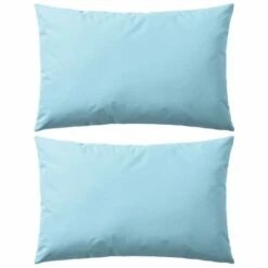 Oreiller D'extérieur 2 Pcs 60 X 40 Cm Bleu Clair