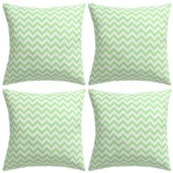 Oreiller D'extérieur 4 Pcs Impression Zigzag 45x45cm Vert Pomme