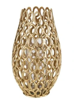 Photophore Cercle Aluminium Doré Eva D 24 Cm