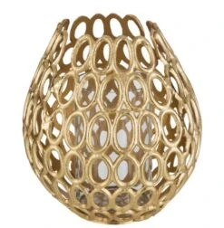 Photophore Cercle Aluminium Doré Junio D 30 Cm