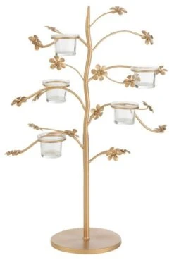 Photophore De Table Métal Doré Jamacya L 39 Cm