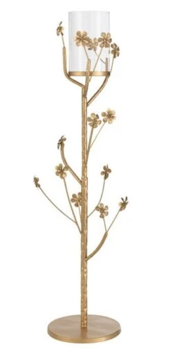 Photophore En Métal Doré Donis D 19 Cm