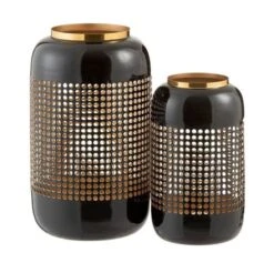 Photophore Métal Noir Et Doré Laqué Narsh 15 Cm - Lot De 2 -TODAY || Disney || Fisher Price Soldes photophore metal noir et dore laque narsh 15 cm lot de 2 5415203979773 356785