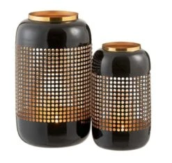 Photophore Métal Noir Et Doré Laqué Narsh 15 Cm - Lot De 2 -TODAY || Disney || Fisher Price Soldes photophore metal noir et dore laque narsh 15 cm lot de 2 5415203979773 356786